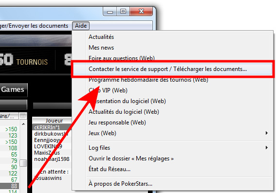 contacter pokerstars