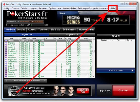 contacter pokerstars