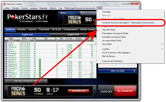 contacter pokerstars