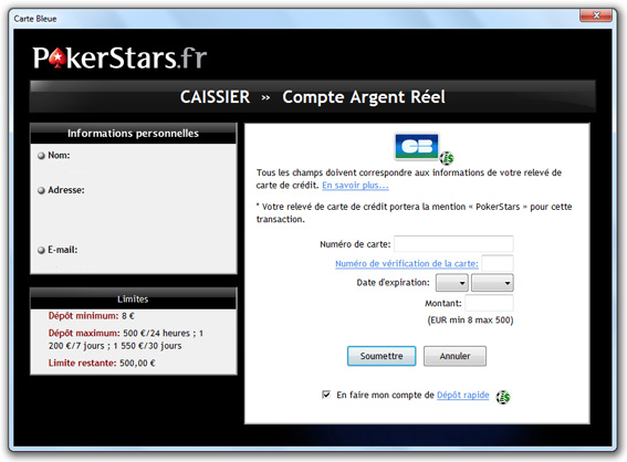 déposer argent pokerstars