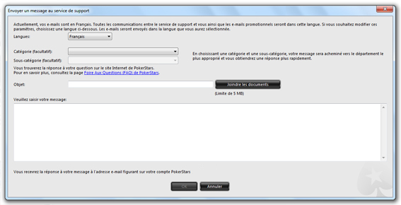 envoyer message pokerstars