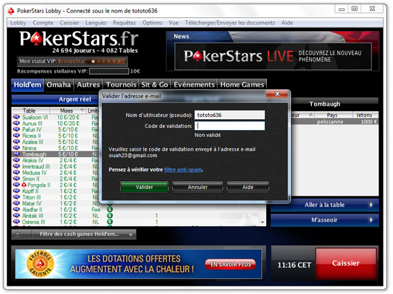 validation pokerstars windows